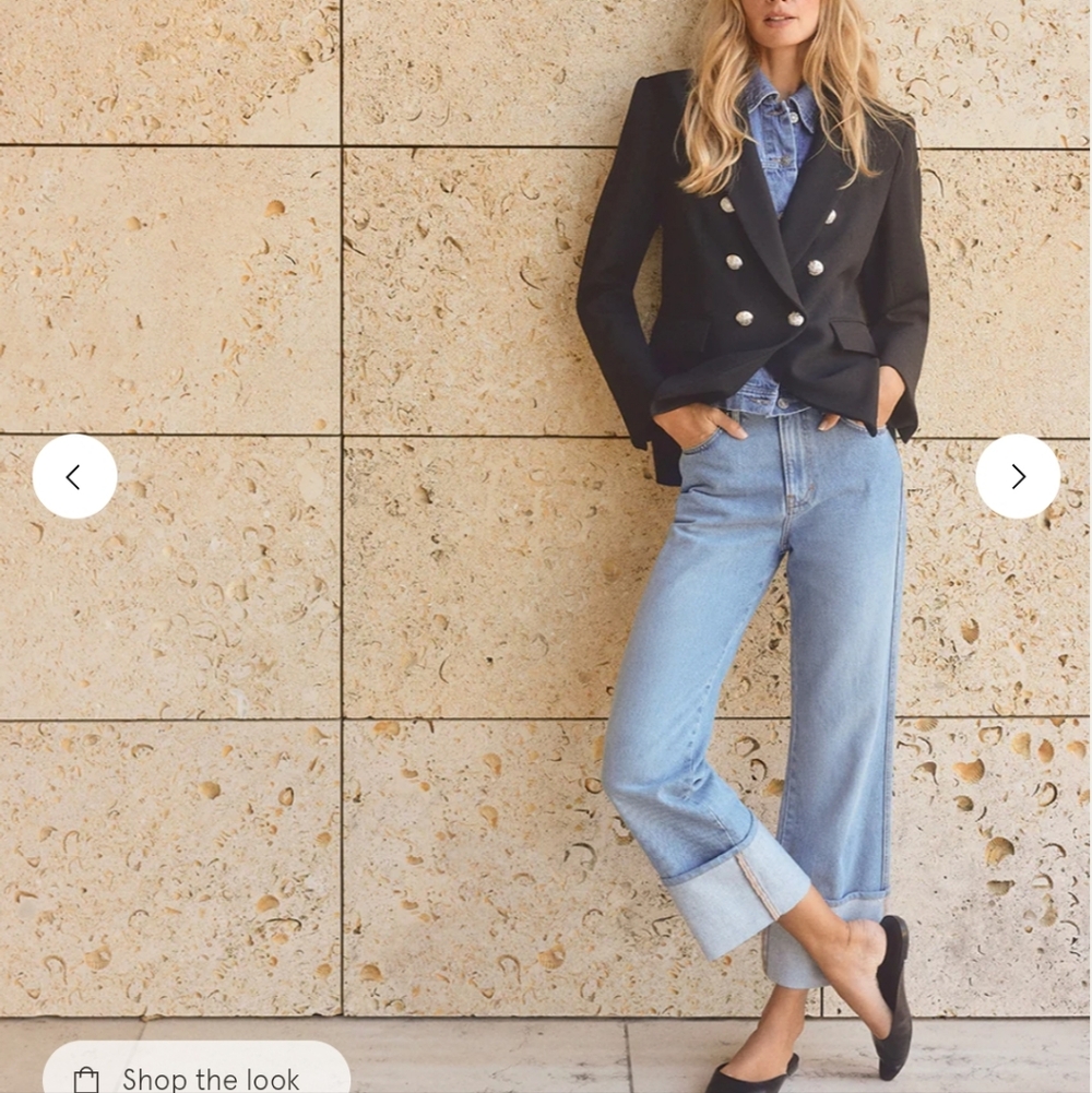 Veronica Beard Dylan Full Length Straight Leg High Rise Cuffed Jeans - Picture 2 of 14
